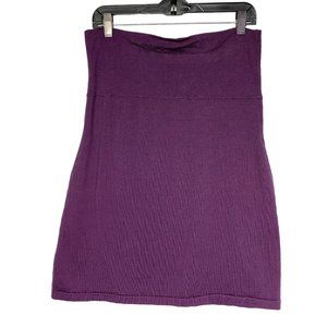 Athleta knee length sweater skirt adjustable waist purple burgundy wool medium